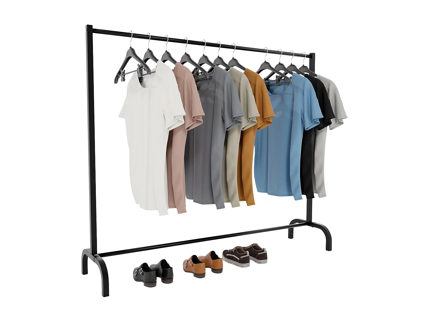 Perchero - Metal - 150x38x120 cm - Negro - Lara