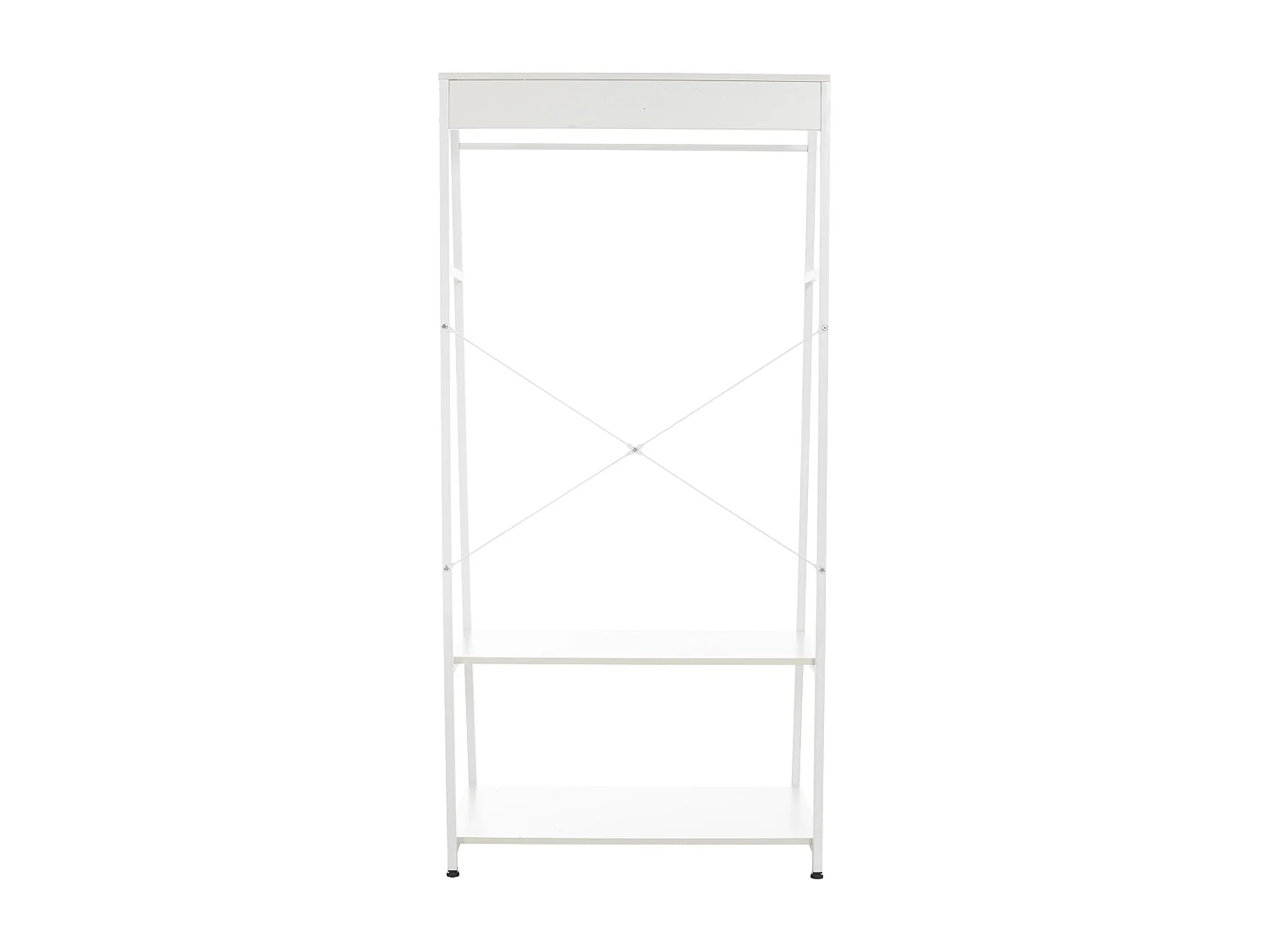 Portant à vêtement - Bois - 80 x 44 x 167cm - Blanc - Luton