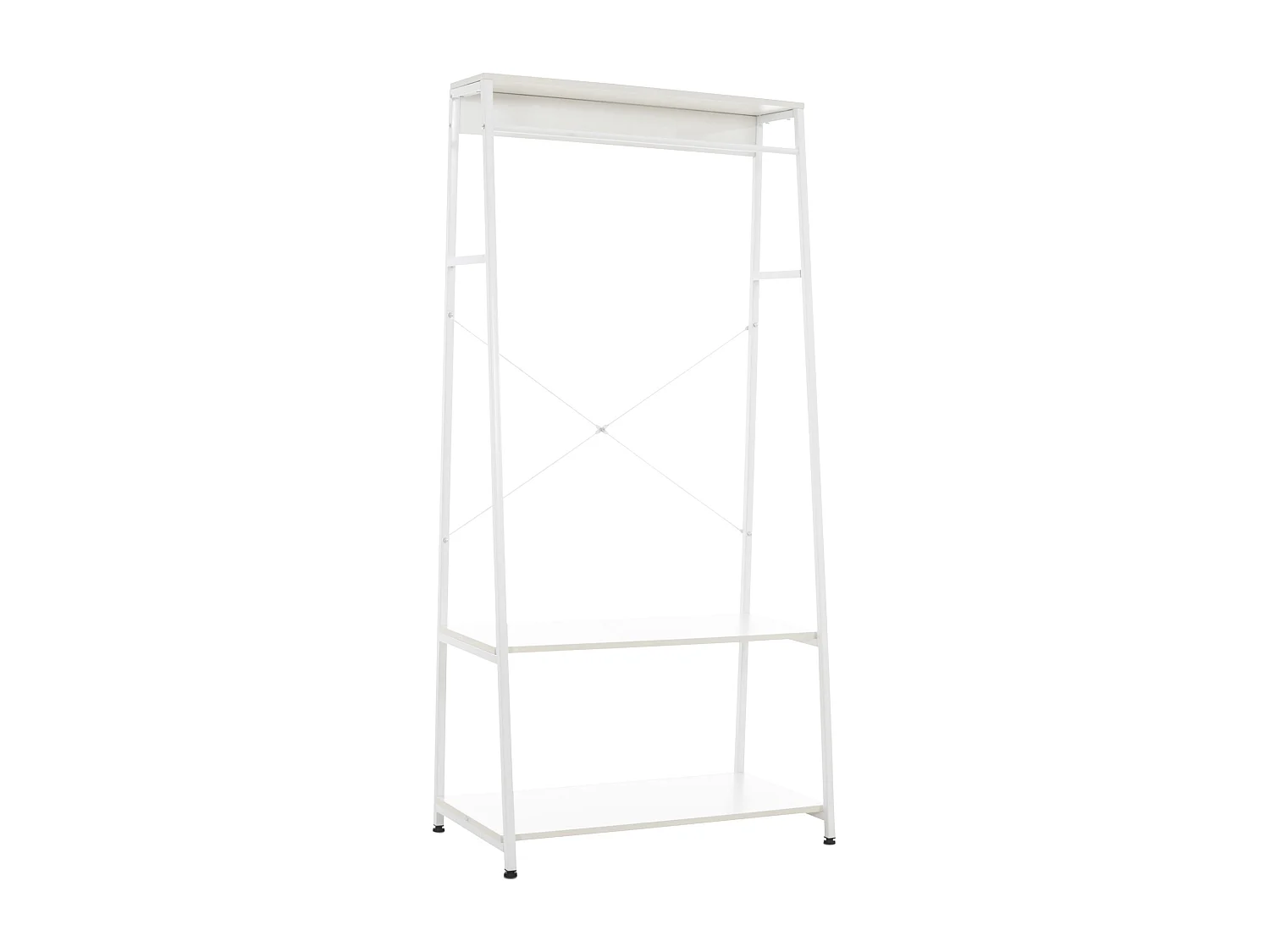 Kledingrek - Hout - 80 x 44 x 167cm - wit - Luton