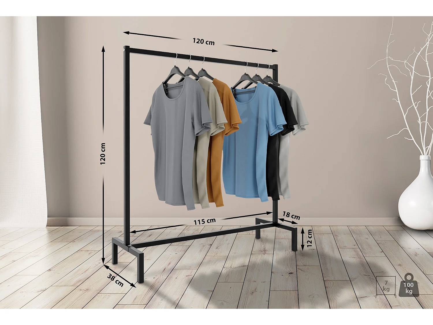 Estendal Melva preto|120x38x120