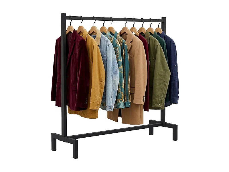 Portant à vêtement - Métal - 120x38x120 - Noir - Melva