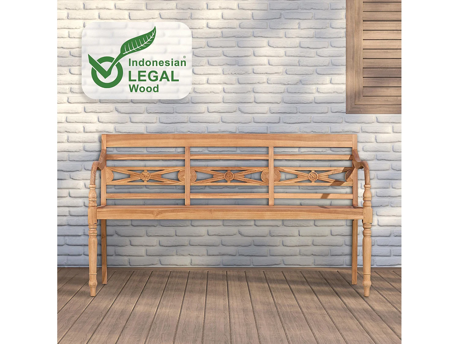 Banco de jardín - Madera - Teca - Maryland V2