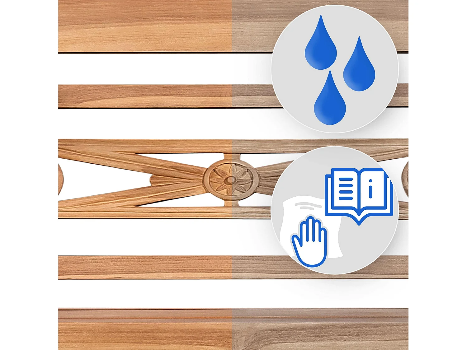 Banco de jardín - Madera - Teca - Maryland V2