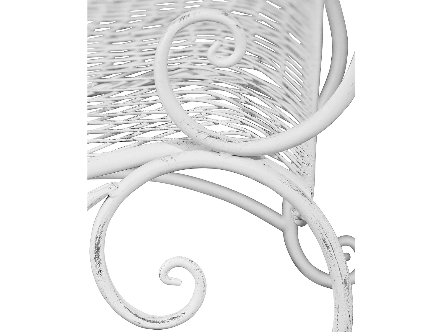 Banc de jardin - Métal & Acier inoxydable - Blanc antique - Tara