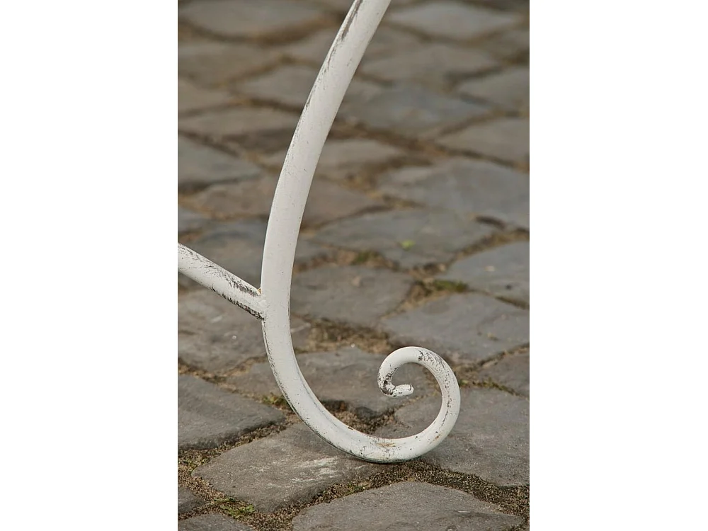 Banc de jardin - Métal & Acier inoxydable - Blanc antique - Tara