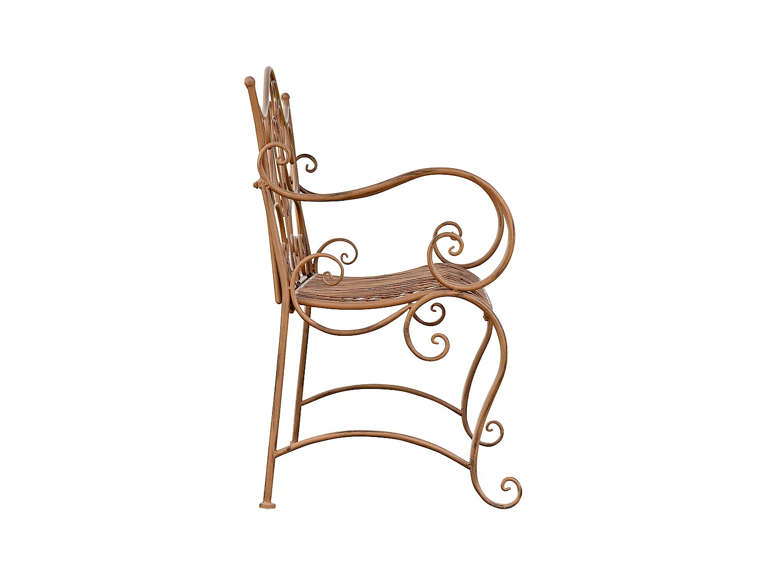 Gartenbank - Metall - antik braun - Tara
