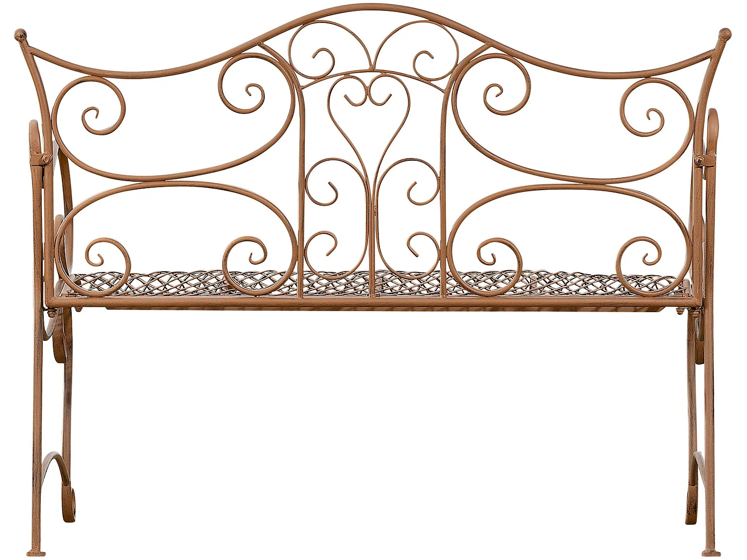 Banc de jardin - Métal & Acier inoxydable - Marron antique - Tara