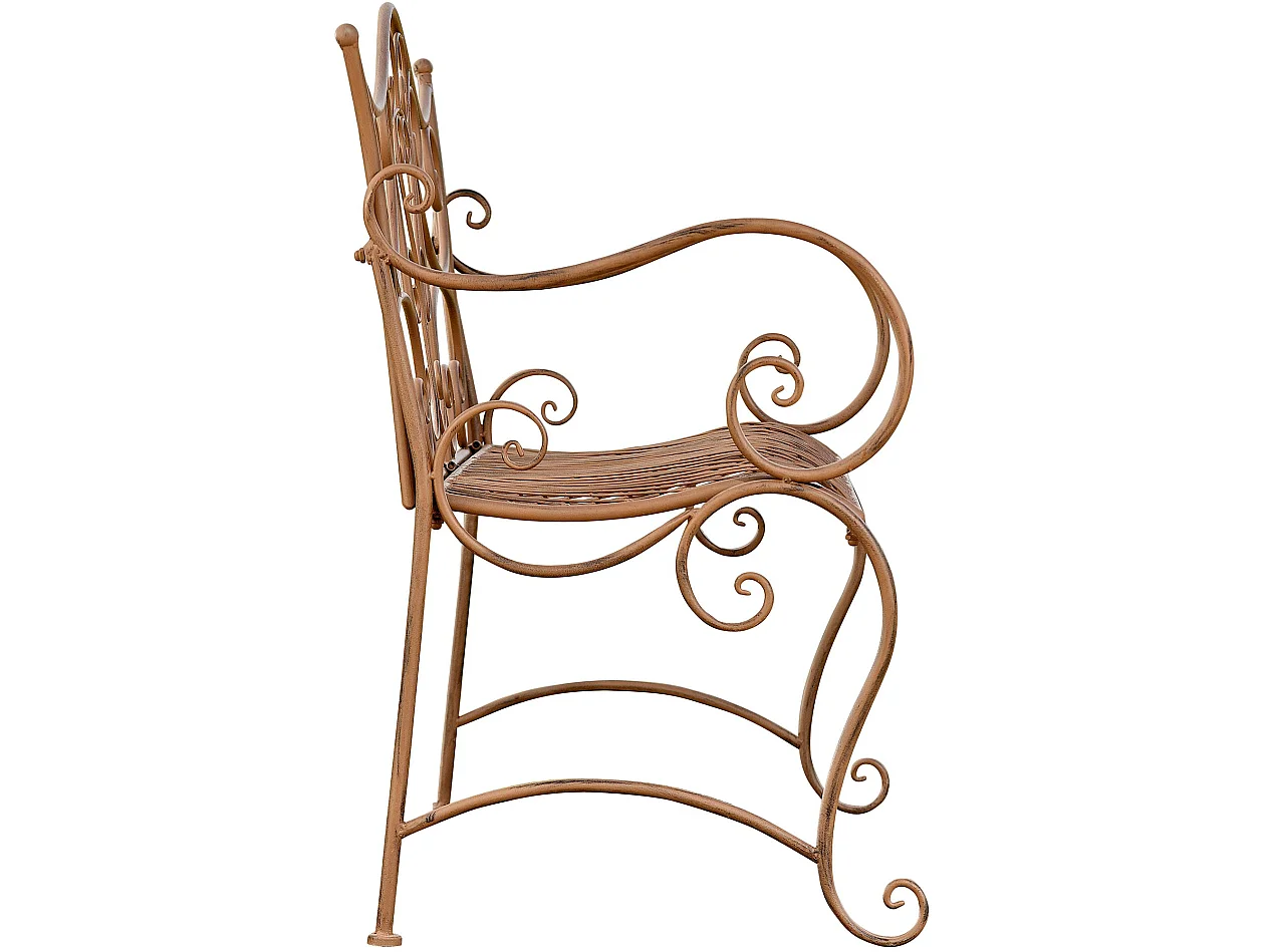 Banc de jardin - Métal & Acier inoxydable - Marron antique - Tara