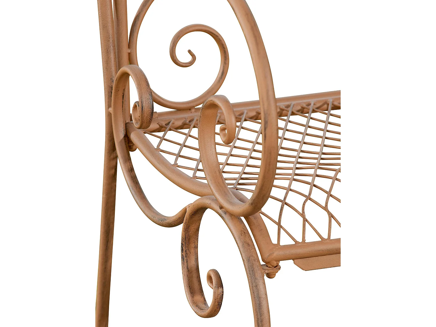 Banc de jardin - Métal & Acier inoxydable - Marron antique - Tara