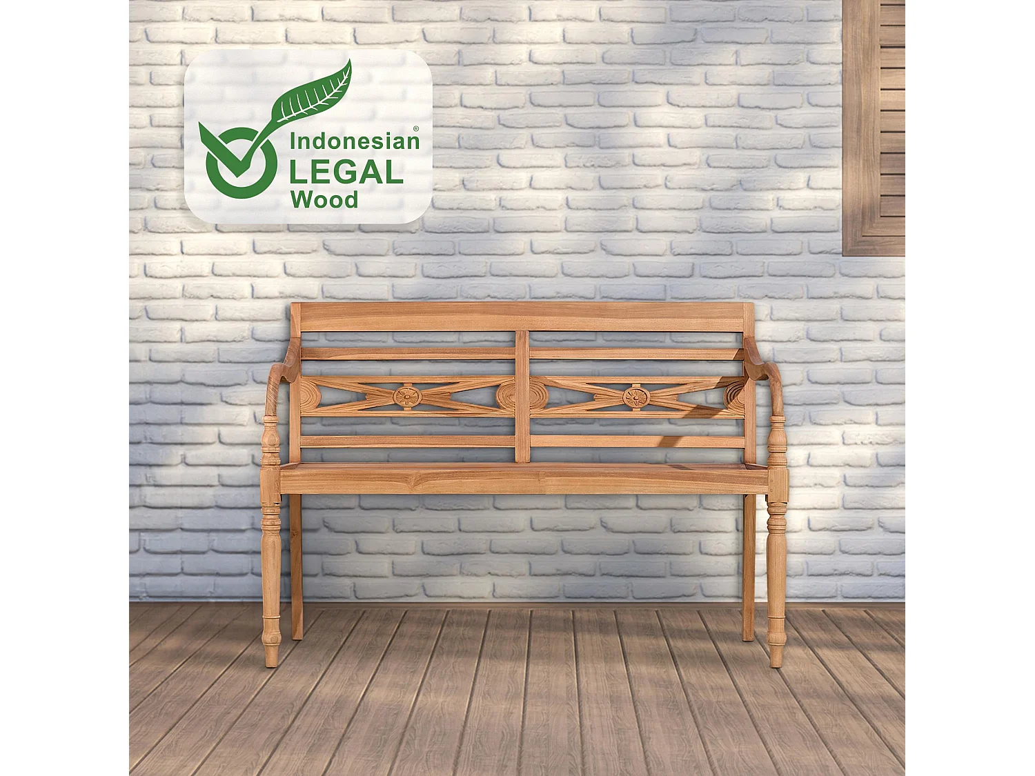 Banc de jardin - Bois - Teck - Maryland V2