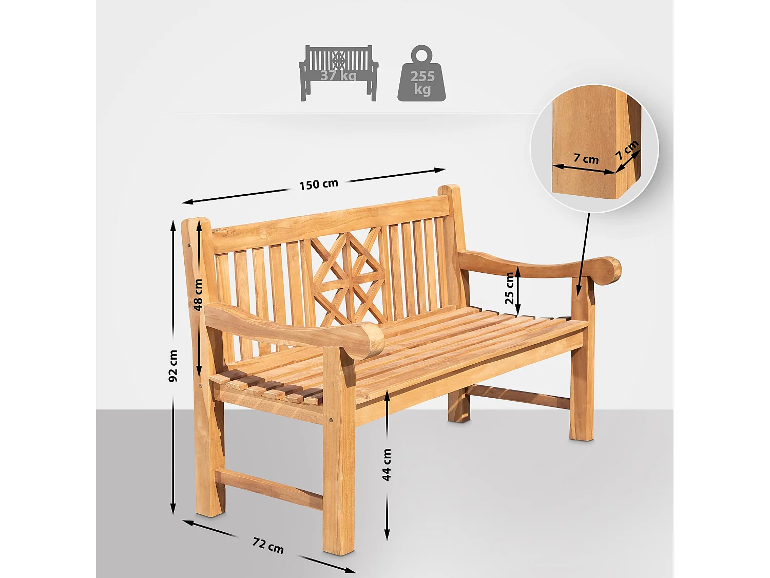 Banc de jardin - Bois - Teck - Florida