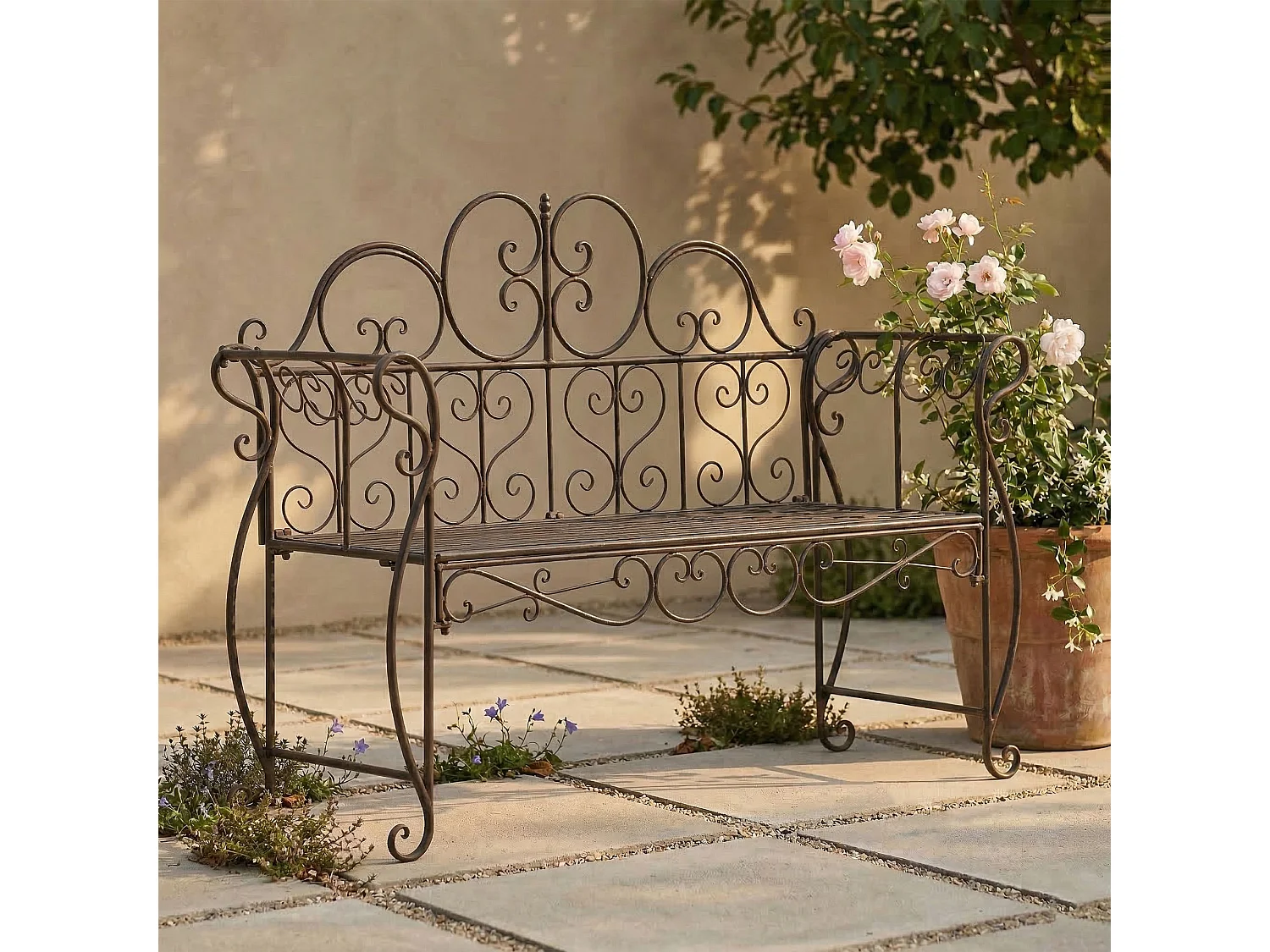 Banc de jardin - Métal - Bronze - Minna