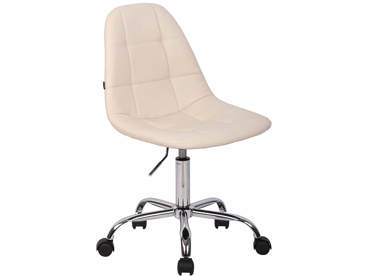 Chaise de bureau - Similicuir & Métal chromé - Crème - Reims