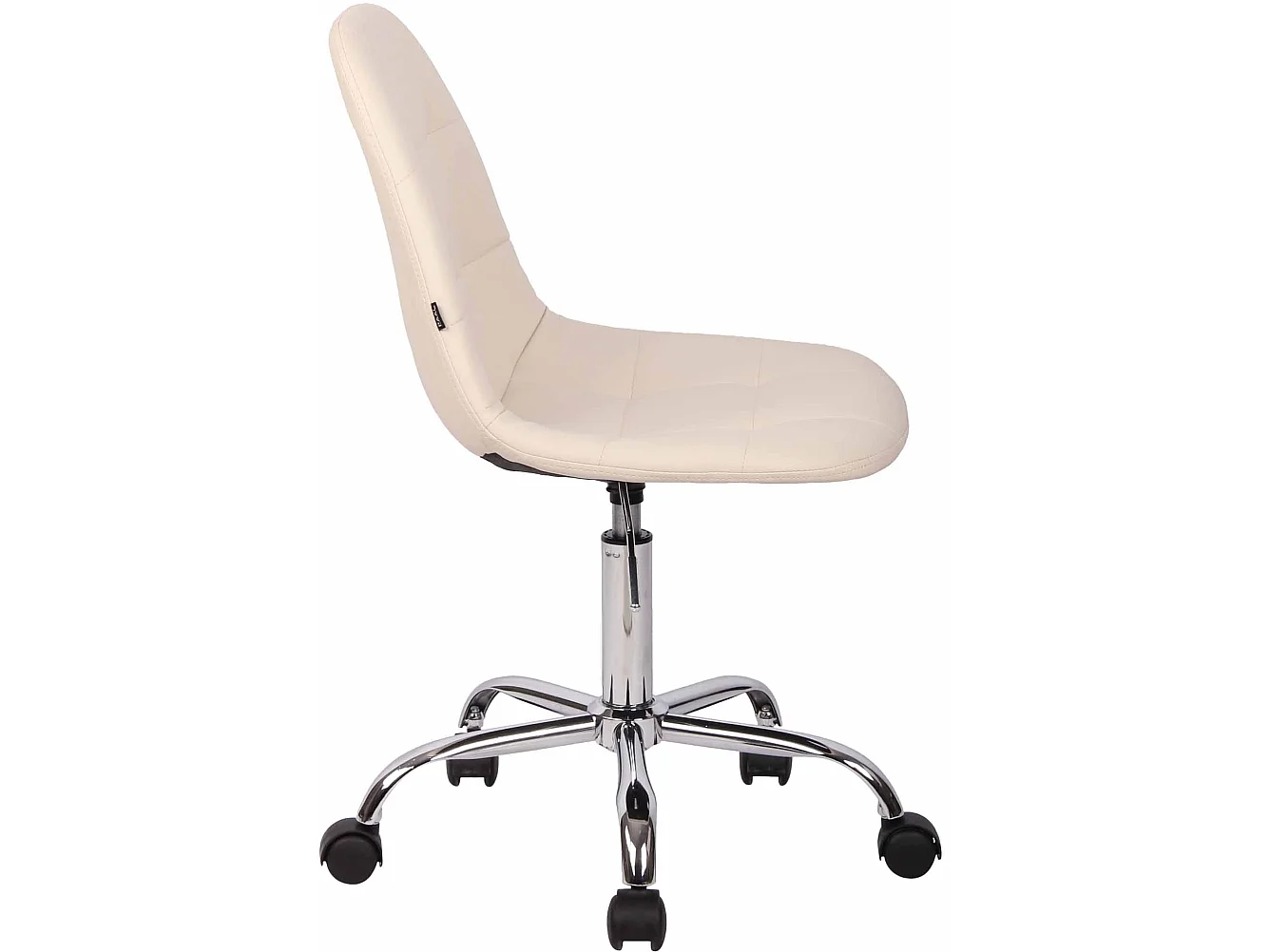 Chaise de bureau - Similicuir & Métal chromé - Crème - Reims