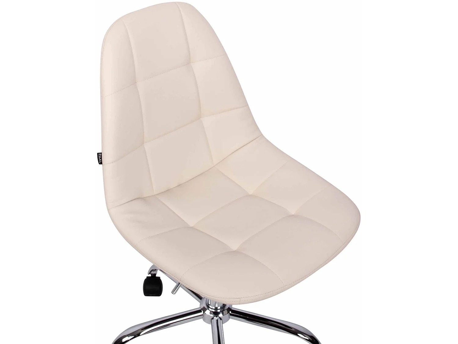 Chaise de bureau - Similicuir & Métal chromé - Crème - Reims