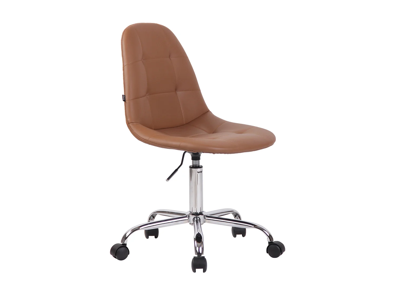 Chaise de bureau - Similicuir & Métal chromé - Marron clair - Reims