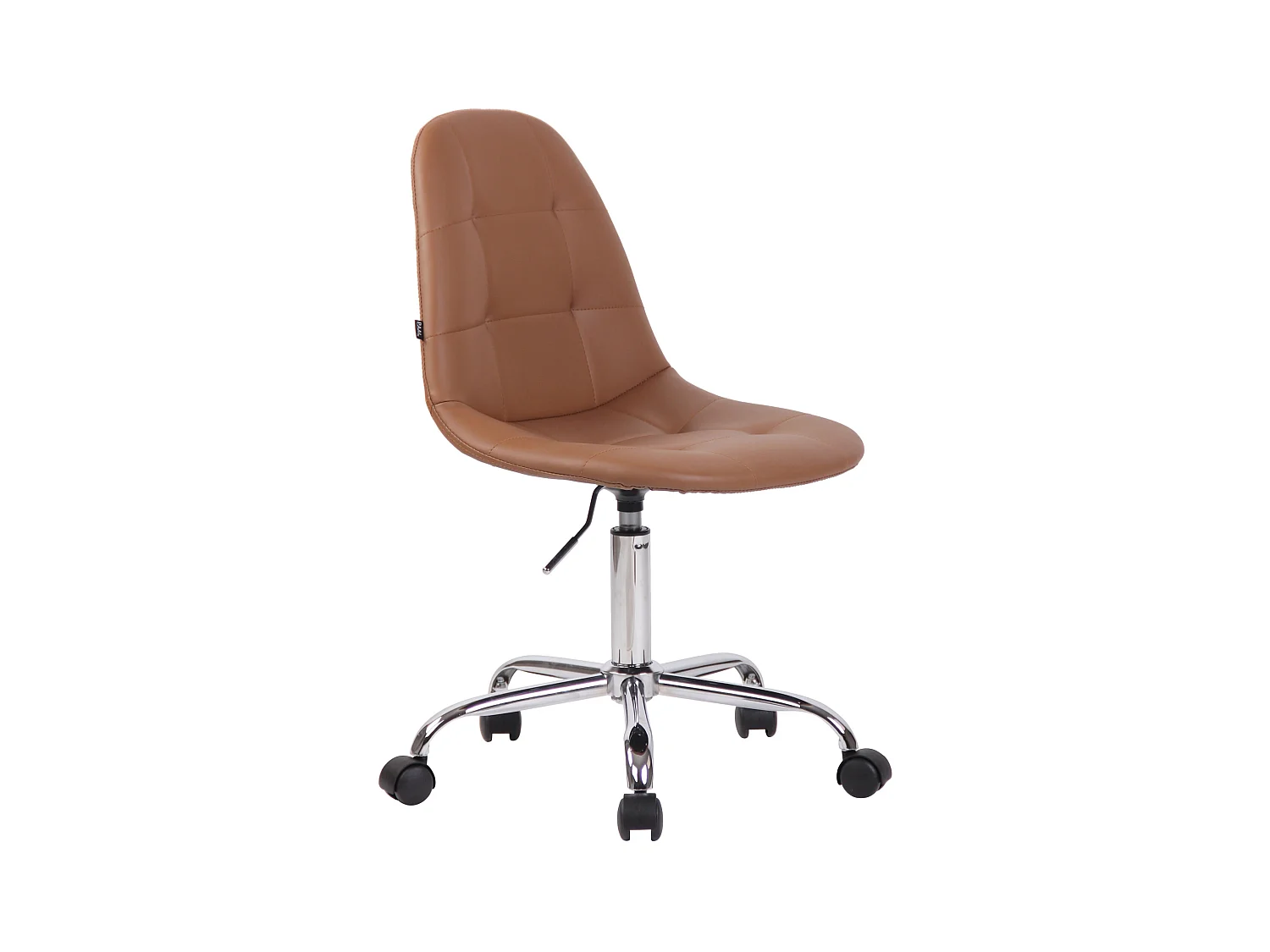 Chaise de bureau - Similicuir & Métal chromé - Marron clair - Reims