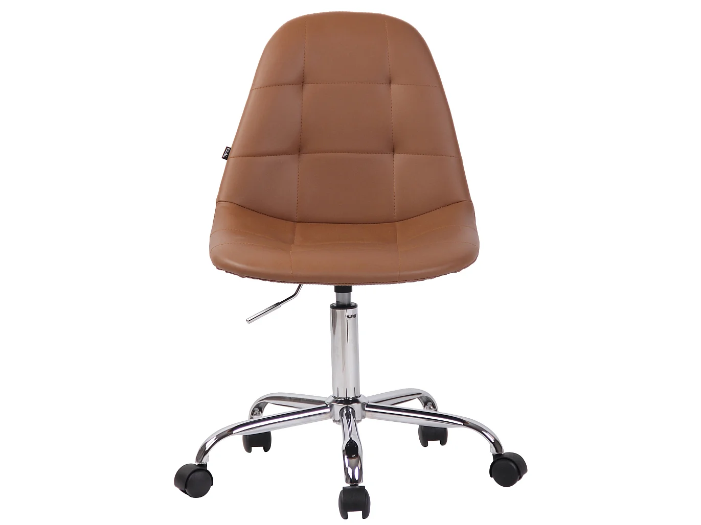 Chaise de bureau - Similicuir & Métal chromé - Marron clair - Reims