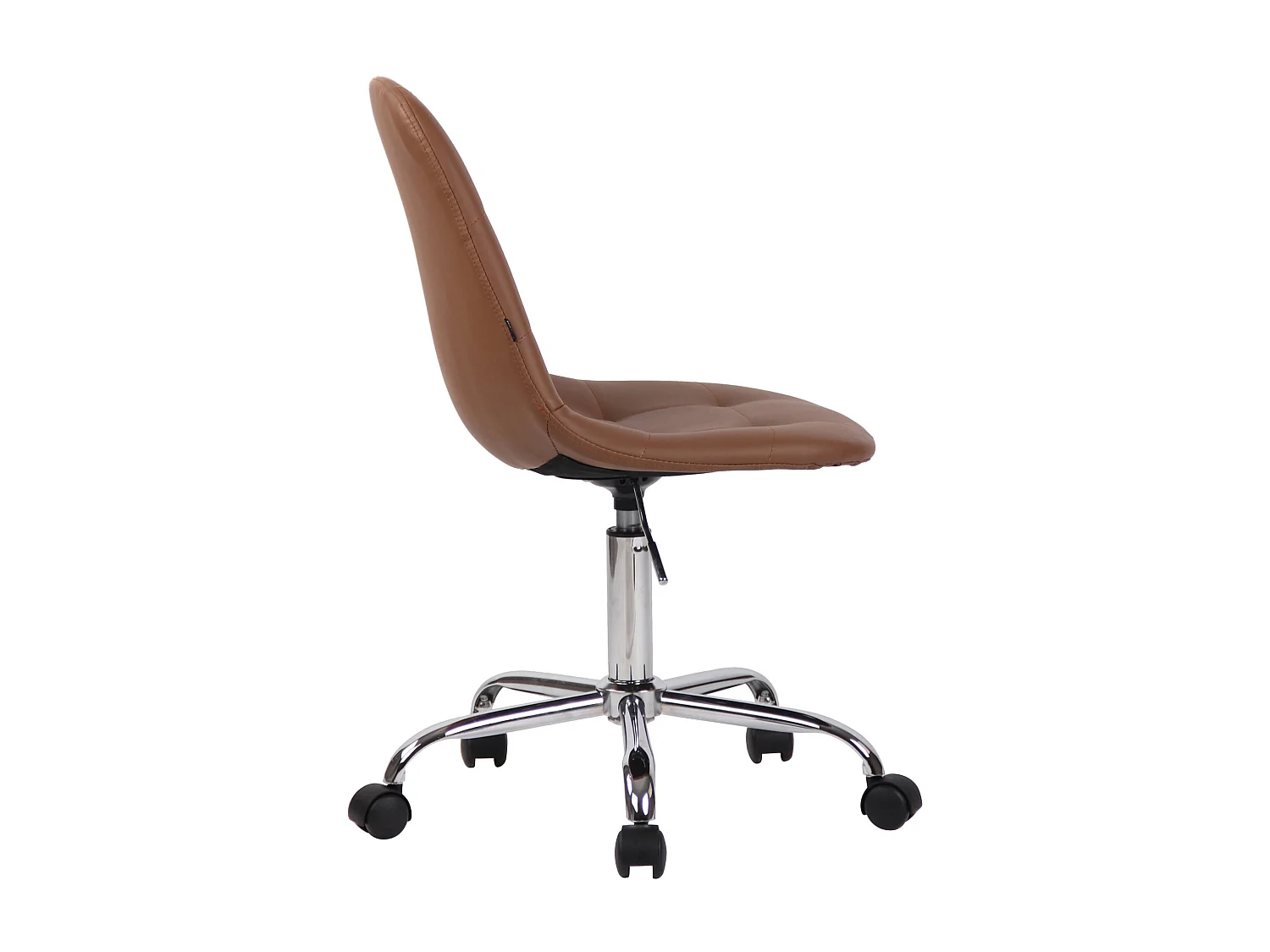 Chaise de bureau - Similicuir & Métal chromé - Marron clair - Reims