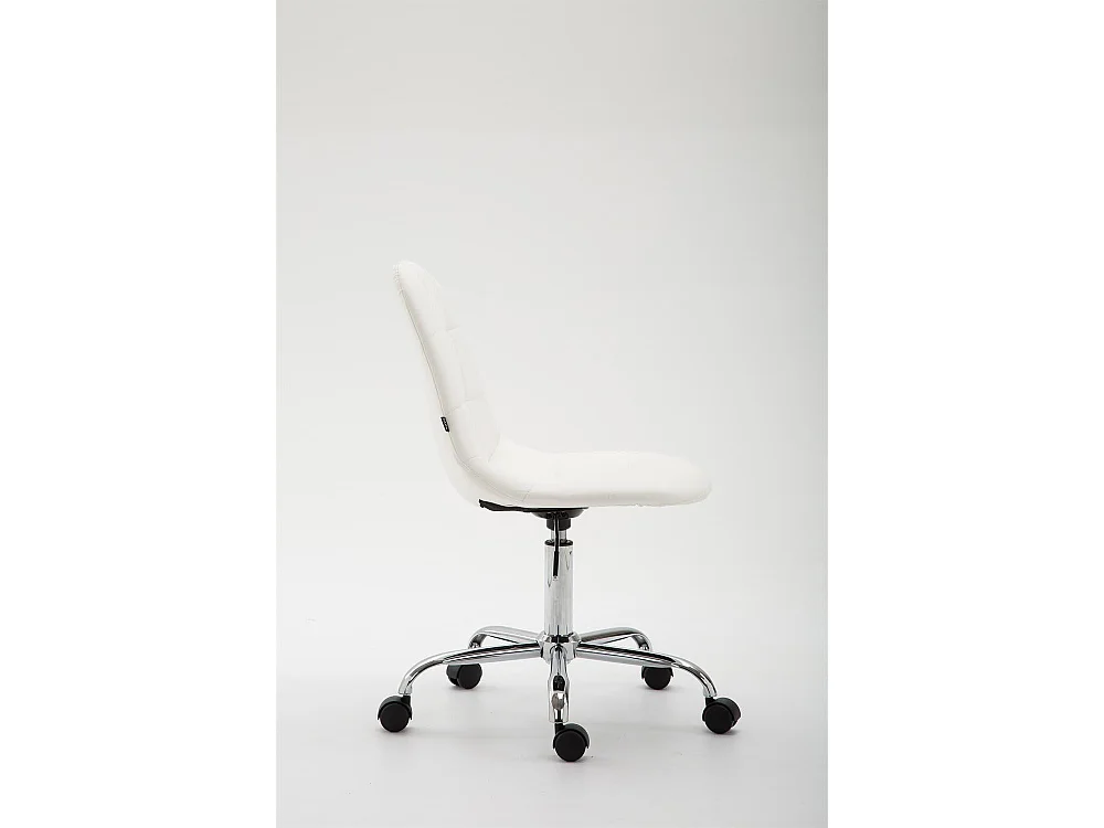 Chaise de bureau - Similicuir & Métal chromé - Blanc - Reims