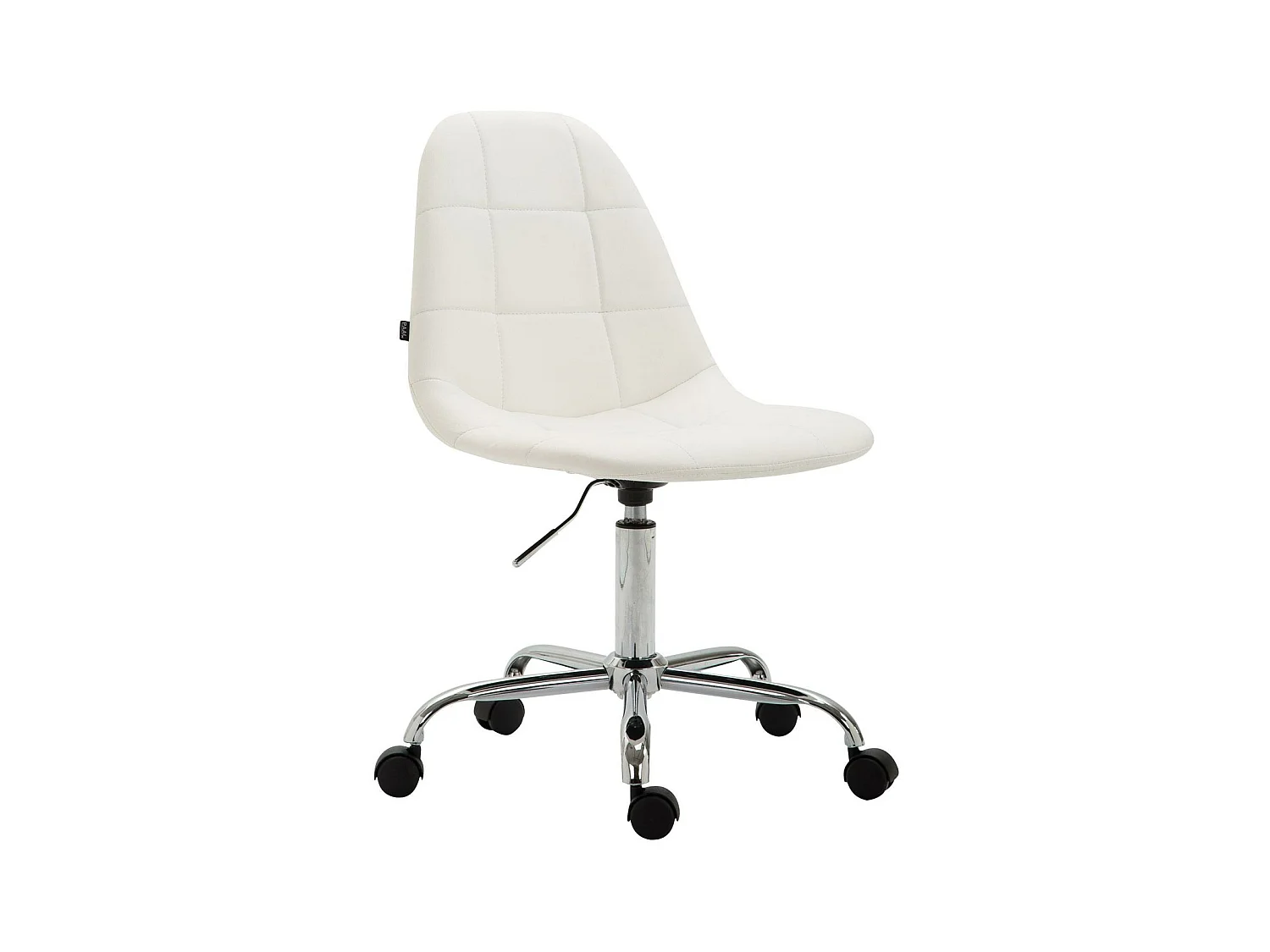 Chaise de bureau - Similicuir & Métal chromé - Blanc - Reims