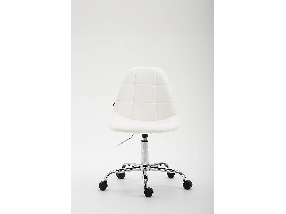 Chaise de bureau - Similicuir & Métal chromé - Blanc - Reims