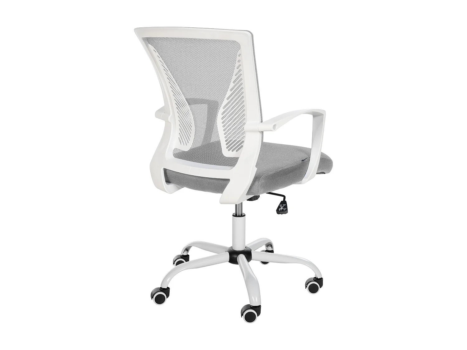Chaise de bureau - Microfibre & Blanc - Gris clair - Tracy