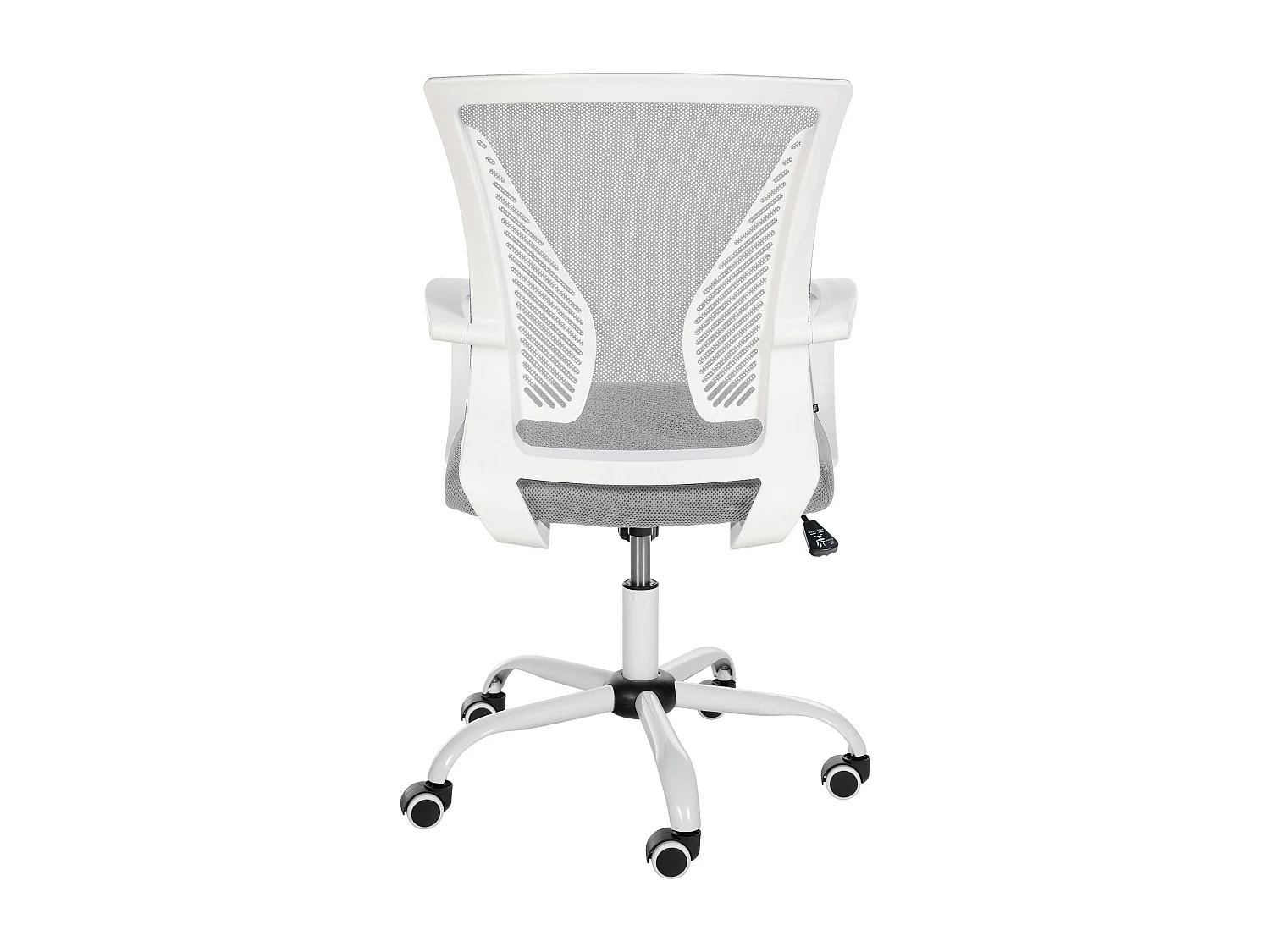 Chaise de bureau - Microfibre & Blanc - Gris clair - Tracy