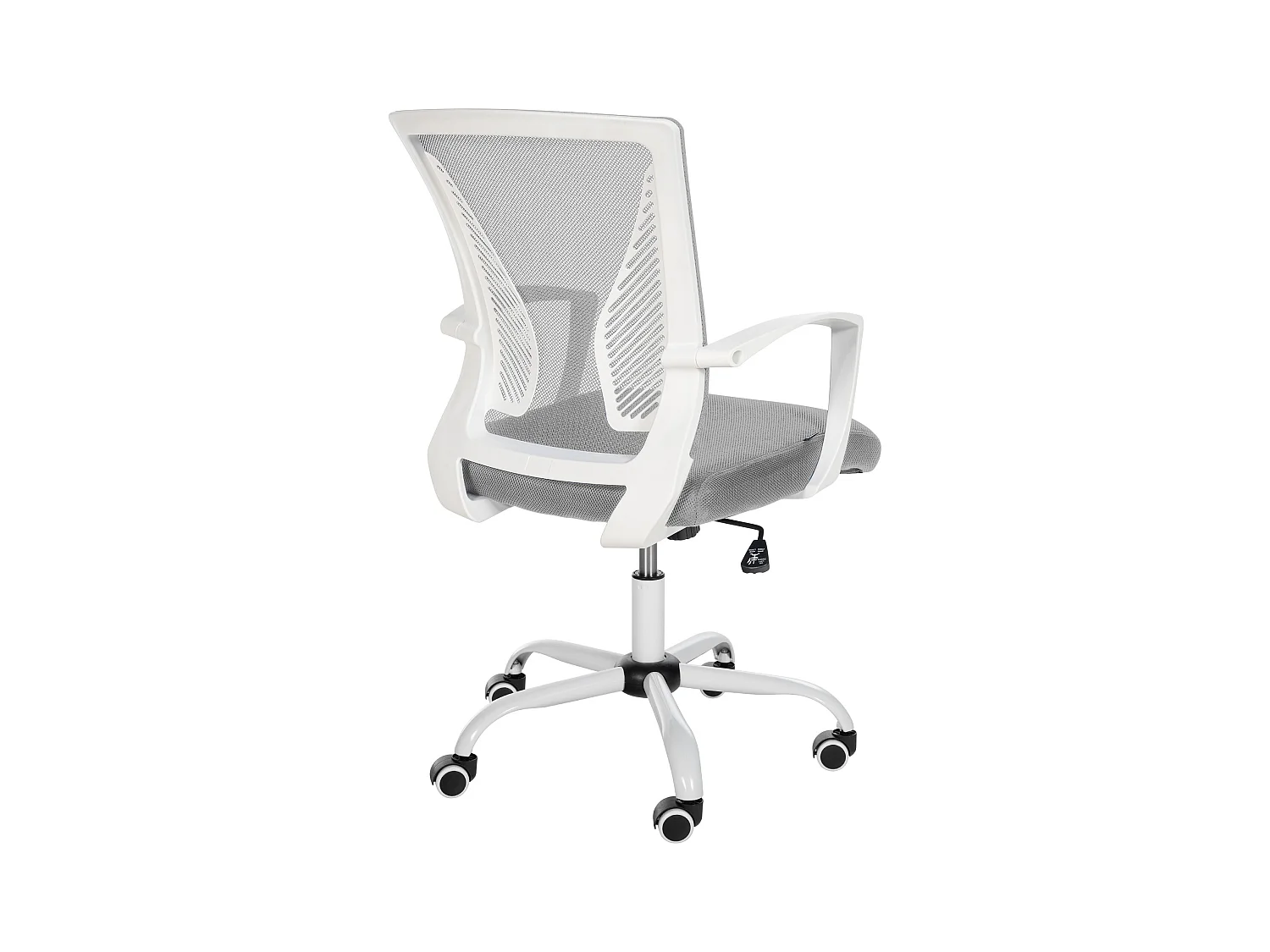 Chaise de bureau - Microfibre & Blanc - Gris clair - Tracy