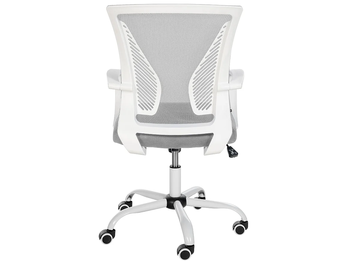 Chaise de bureau - Microfibre & Blanc - Gris clair - Tracy