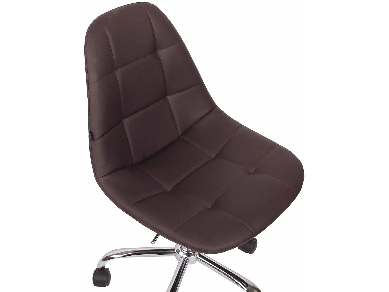 Chaise de bureau - Similicuir & Métal chromé - Marron - Reims