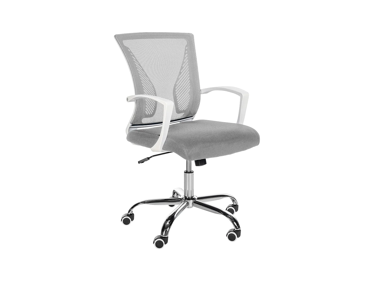 Chaise de bureau - Microfibre & Chrome - Gris clair - Tracy