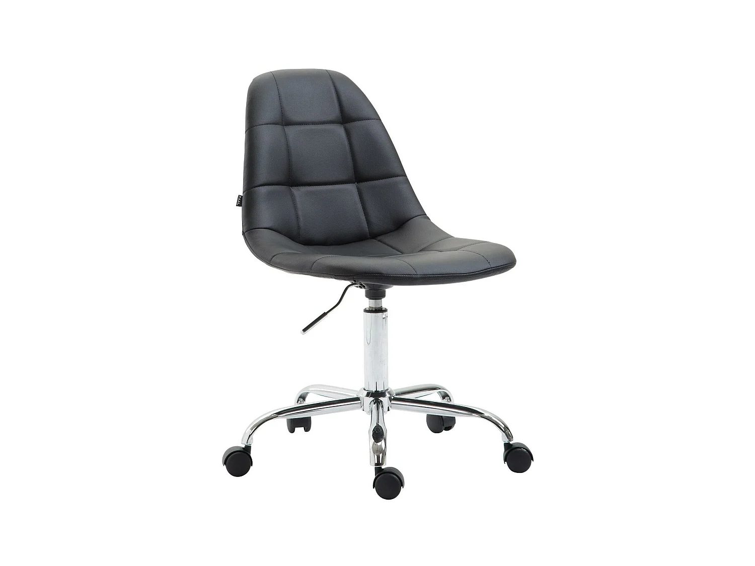 Chaise de bureau - Similicuir & Métal chromé - Noir - Reims