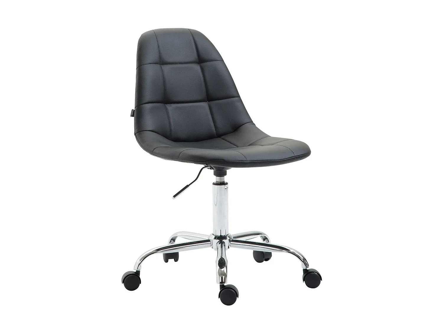 Chaise de bureau - Similicuir & Métal chromé - Noir - Reims