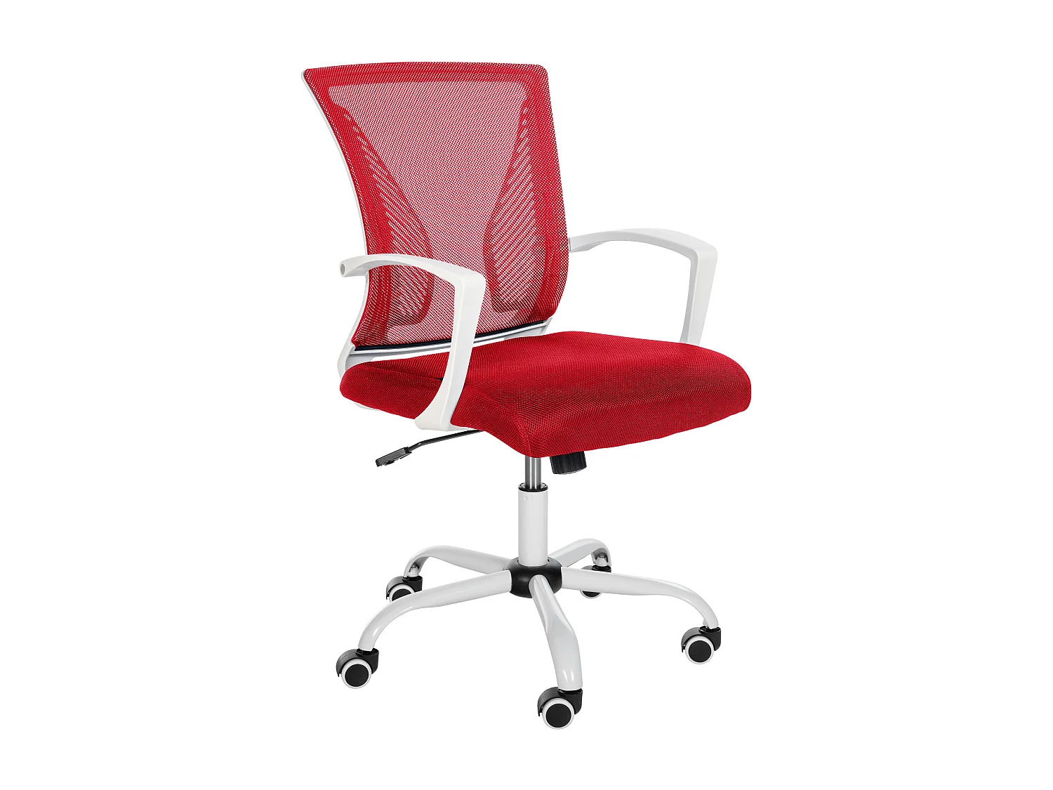 Chaise de bureau - Microfibre & Blanc - Rouge - Tracy