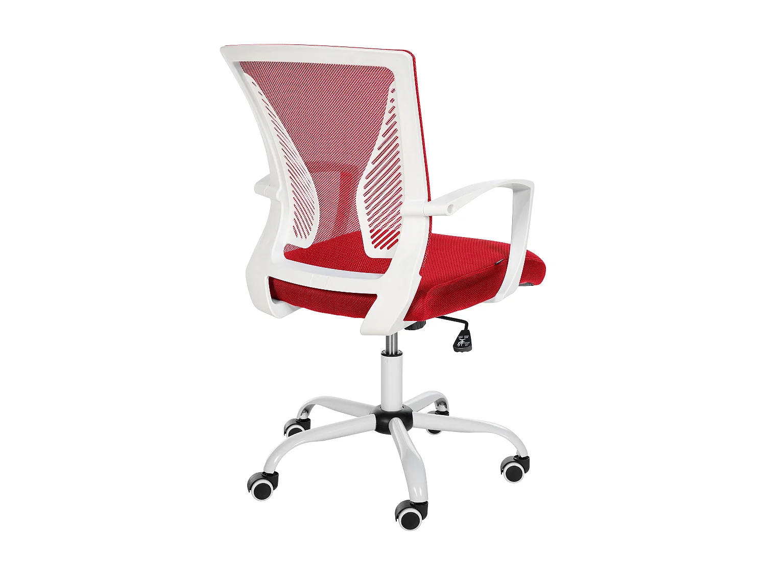 Chaise de bureau - Microfibre & Blanc - Rouge - Tracy