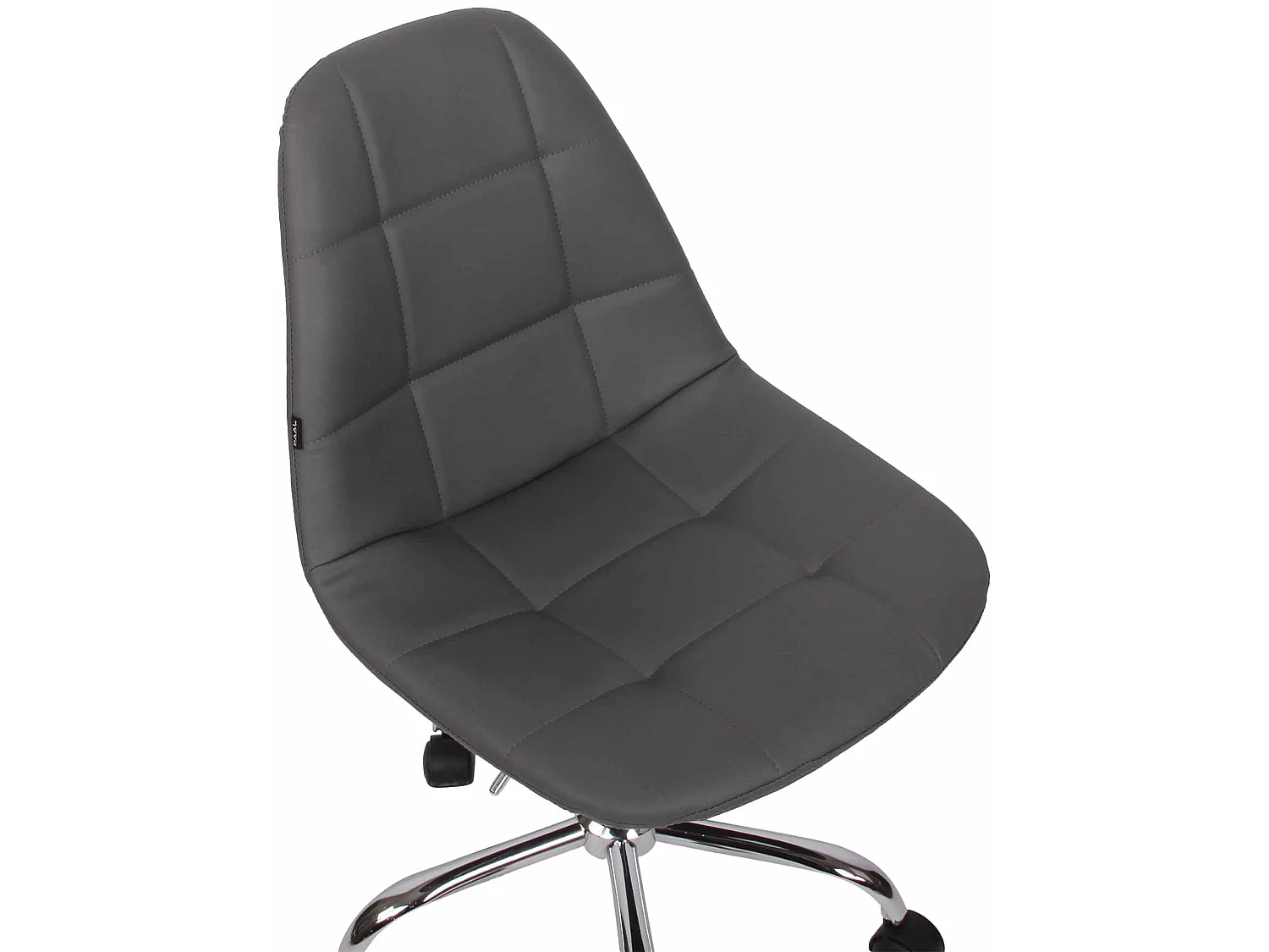 Chaise de bureau - Similicuir & Métal chromé - Gris - Reims