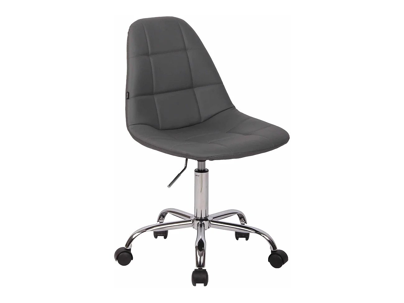 Chaise de bureau - Similicuir & Métal chromé - Gris - Reims