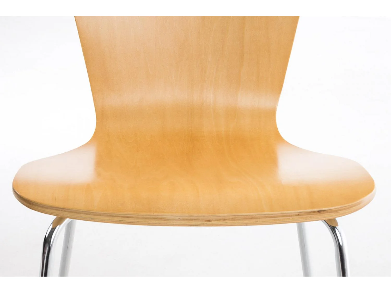 Lot de 2  Chaise de conférence - Bois & Blanc - Nature - Aaron