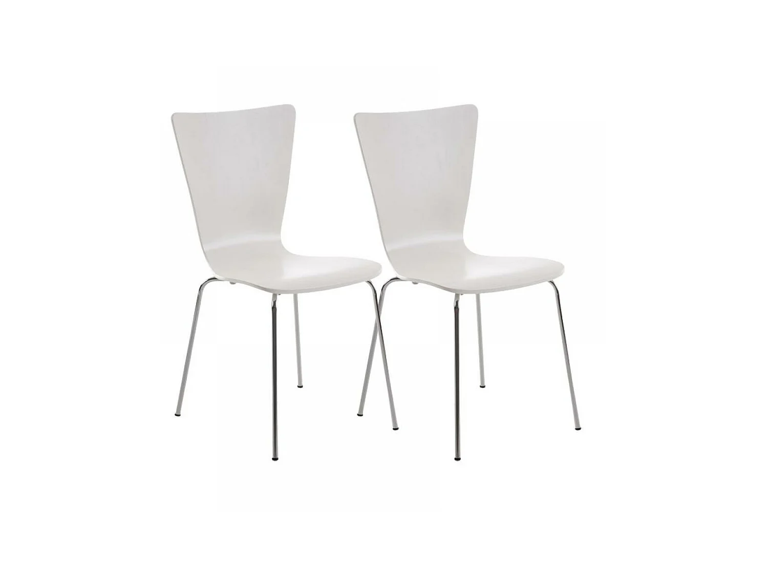 Lot de 2  Chaise de conférence - Bois & Blanc - Blanc - Aaron