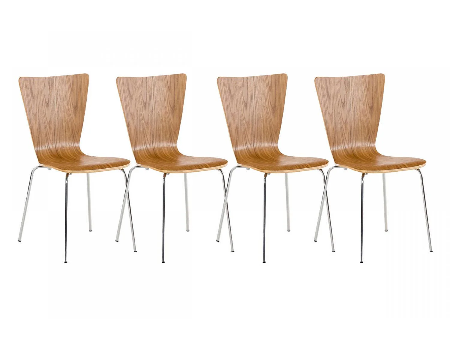 Lot de 4  Chaise de conférence - Bois & Gris - Chêne - Aaron