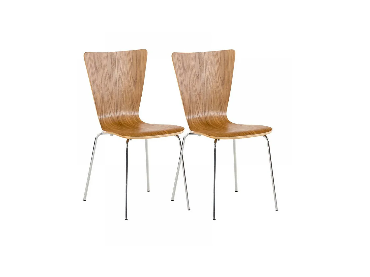 Lot de 2  Chaise de conférence - Bois & Gris - Chêne - Aaron
