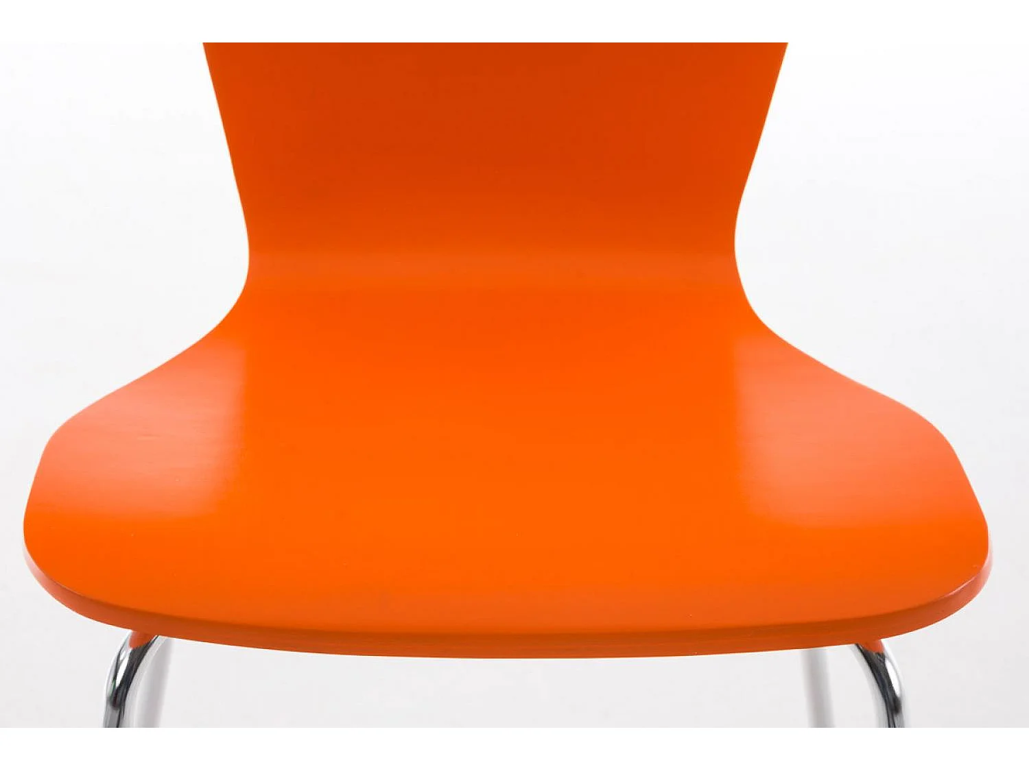 Lot de 4  Chaise de conférence - Bois & Blanc - Orange - Aaron