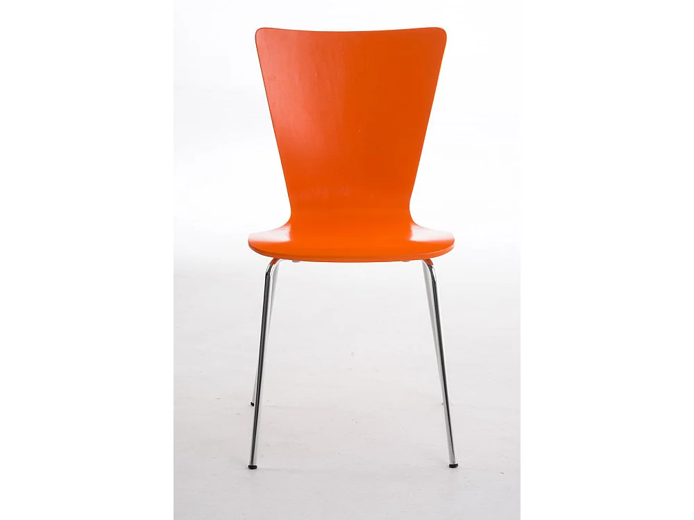 Lot de 4  Chaise de conférence - Bois & Blanc - Orange - Aaron