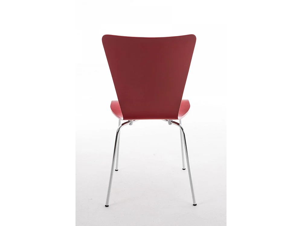 Lot de 2  Chaise de conférence - Bois & Blanc - Rouge - Aaron