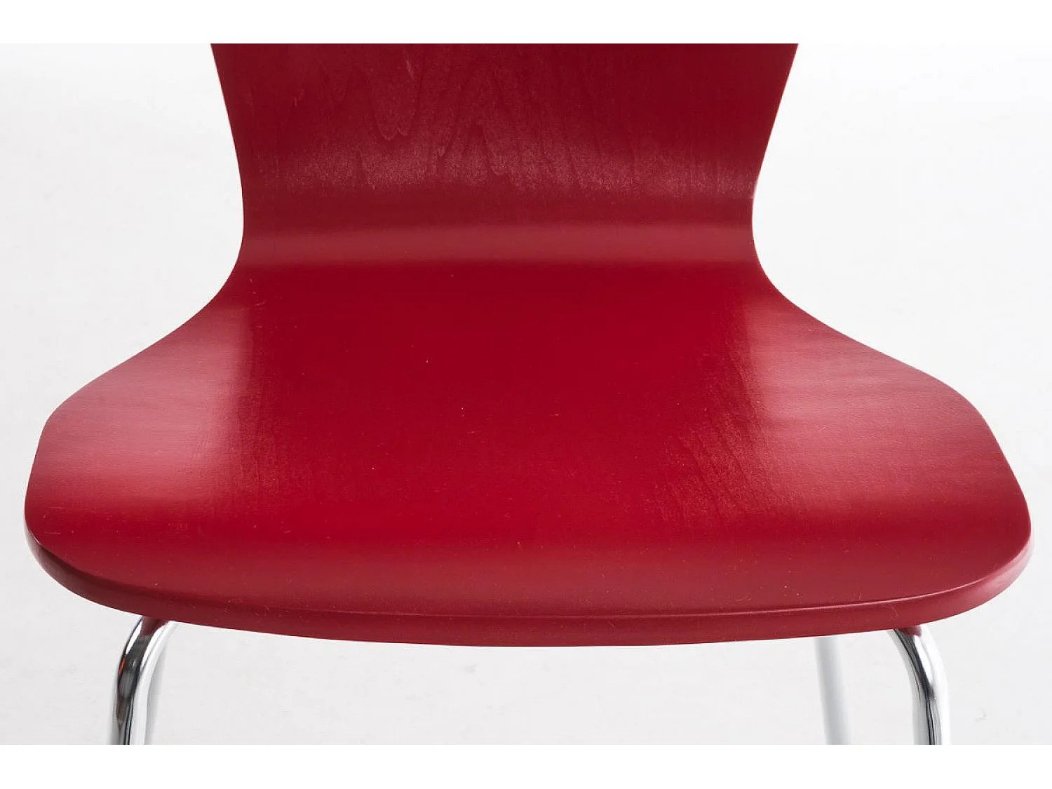 Lot de 2  Chaise de conférence - Bois & Blanc - Rouge - Aaron