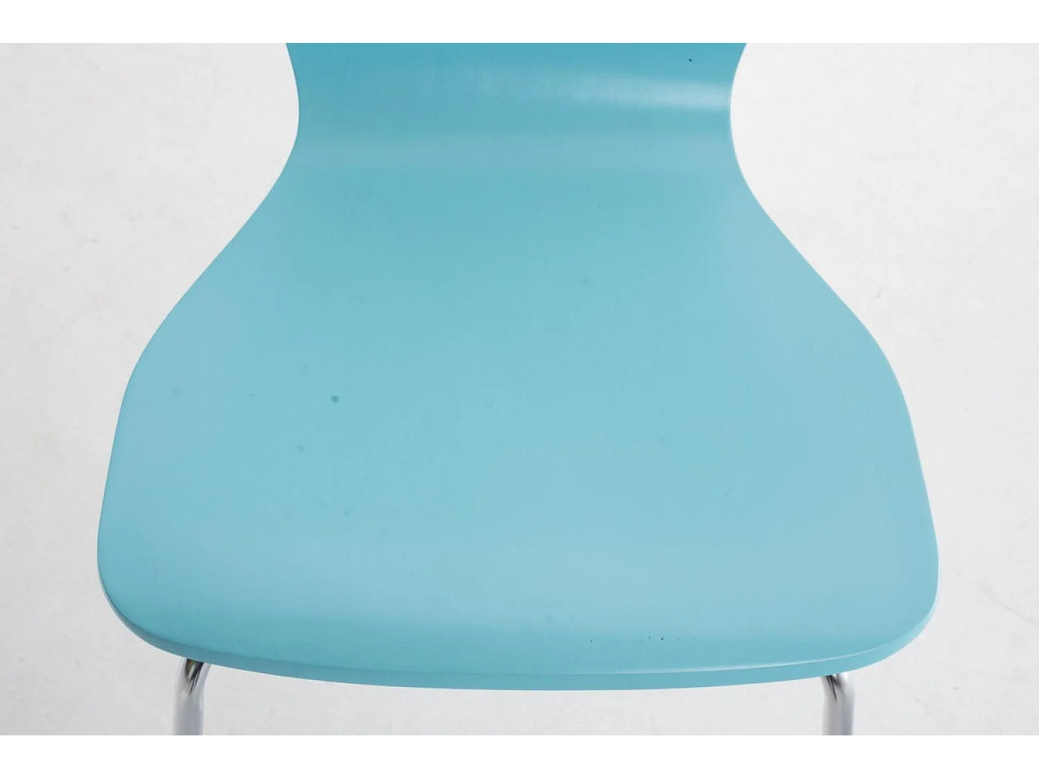 Lot de 4  Chaise de conférence - Bois & Métal chromé - Bleu clair - Aaron