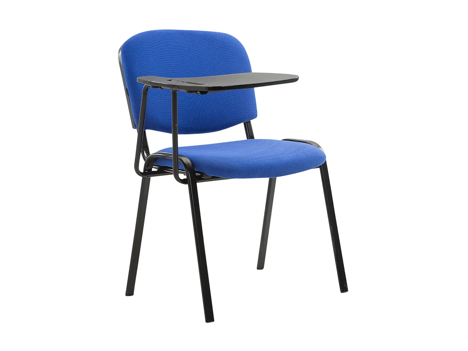 Lot de 4  Chaise de conférence - Tissu & Métal noir mat - Bleu - Ken