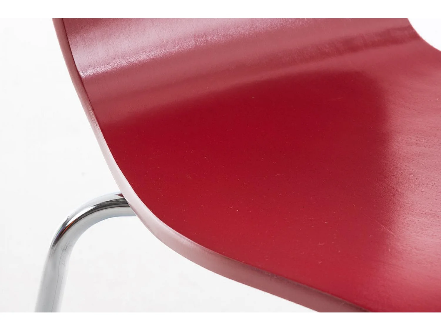 Lot de 4  Chaise de conférence - Bois & Nature - Rouge - Aaron