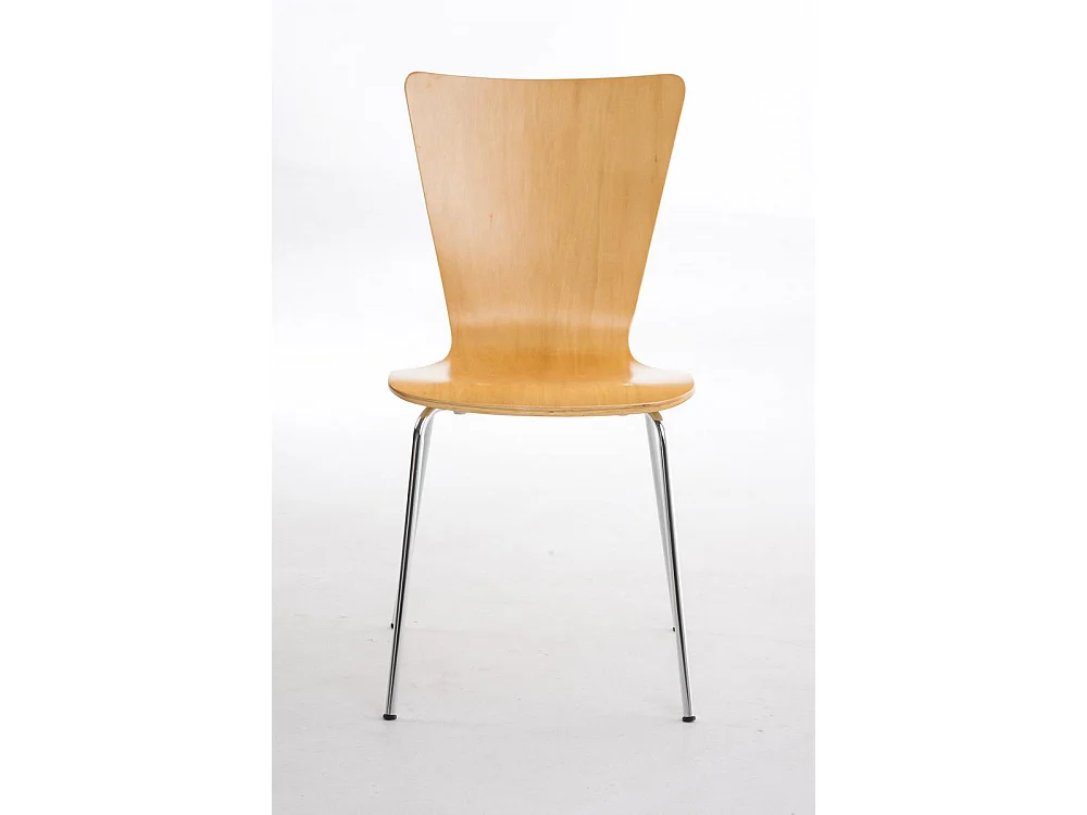 Lot de 8  Chaise de conférence - Bois & Blanc - Nature - Aaron